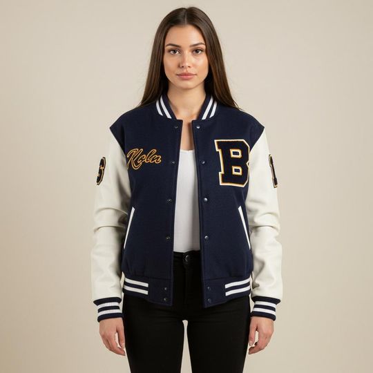 Printed Cropped Varsity Jacket , Street Style Jacket