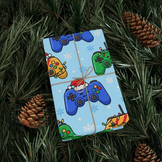 Video Game Christmas Wrapping Paper: Gamer Controller Design