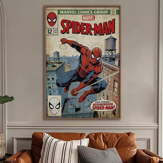 Spider Man Comic Book Cover Poster Home Decor Gifts For Fan
