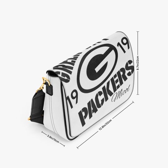 Personalized Packers Messenger Bag with Name, Custom Football Fan Crossbody, Green Bay Packers Gift for Him Her