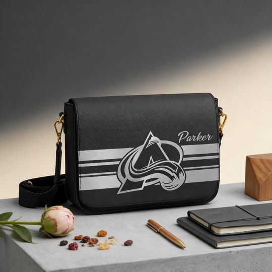 Colorado Avalanche Personalized Messenger Bag, NHL Hockey Everyday Fan Crossbody