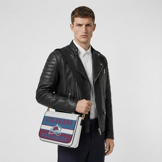 Personalized Colorado Avalanche Messenger Bag, Custom Name NHL Hockey Fan Crossbody Gift