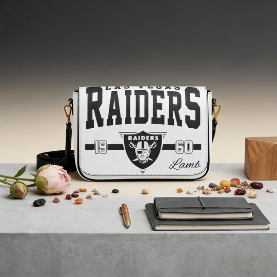 Personalized Raiders Messenger Bag, Custom Name Football Fan Gift, Vintage Las Vegas Crossbody for Football Lovers