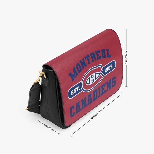 Custom Montreal Canadiens Messenger Bag, Personalized NHL Hockey Gift for Canadiens Fans