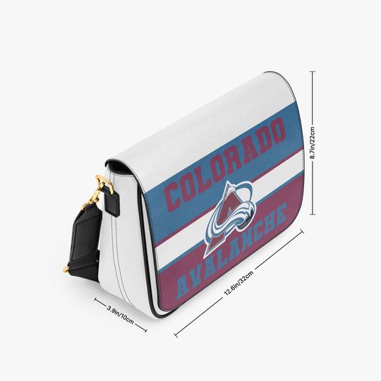 Personalized Colorado Avalanche Messenger Bag, Custom Name NHL Hockey Fan Crossbody Gift