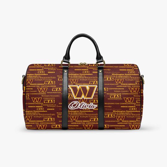 Personalized PU Leather Weekender Bag for Travel and Football Supporters