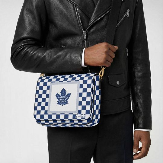 Personalized Toronto Maple Leafs Messenger Bag, Custom NHL Hockey Fan Gift, Maple Leafs Shoulder Bag for Him