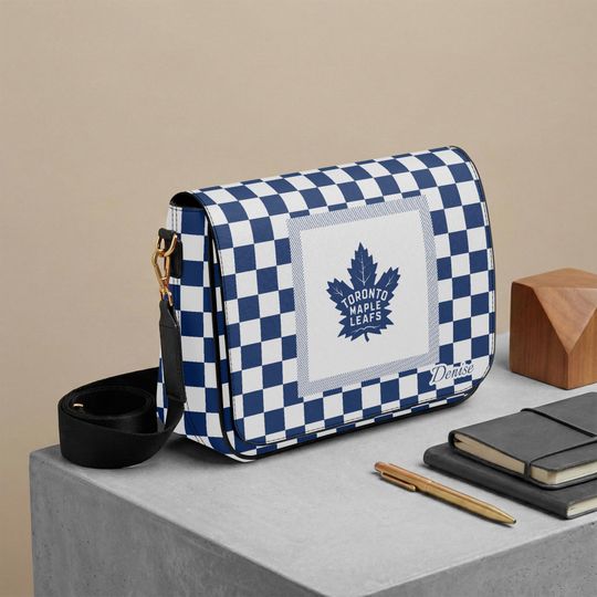 Personalized Toronto Maple Leafs Messenger Bag, Custom NHL Hockey Fan Gift, Maple Leafs Shoulder Bag for Him