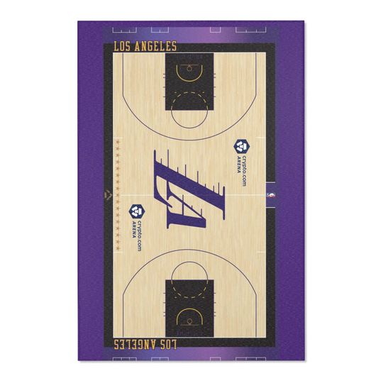 LA Basketball Court Area Rug