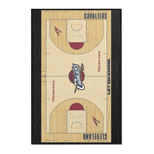 Cavaliers Basketball Retro Court Area Rug