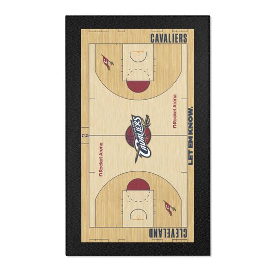 Cavaliers Basketball Retro Court Area Rug