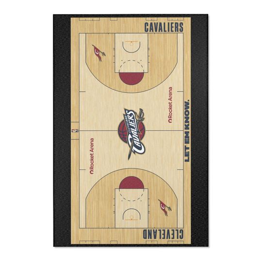 Cavaliers Basketball Retro Court Area Rug