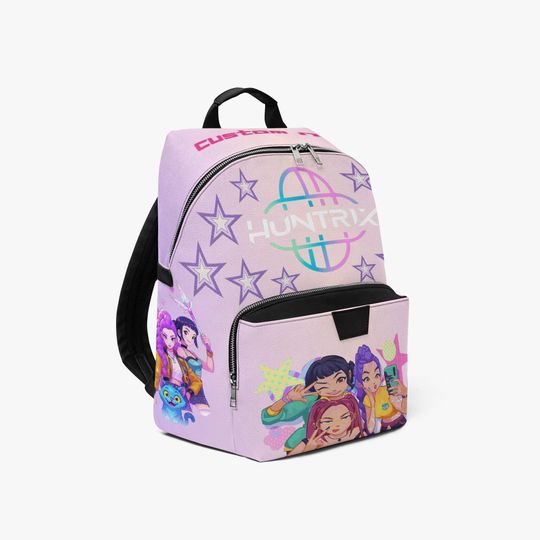 Custom Name Kpop Backpack: Anime Style PU Leather
