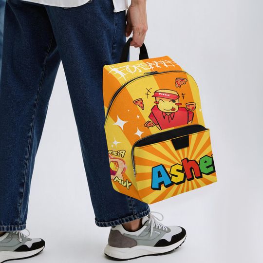 Elliot Backpack - Customizable Name- Roblox Backpack - Pizza Lover Gift