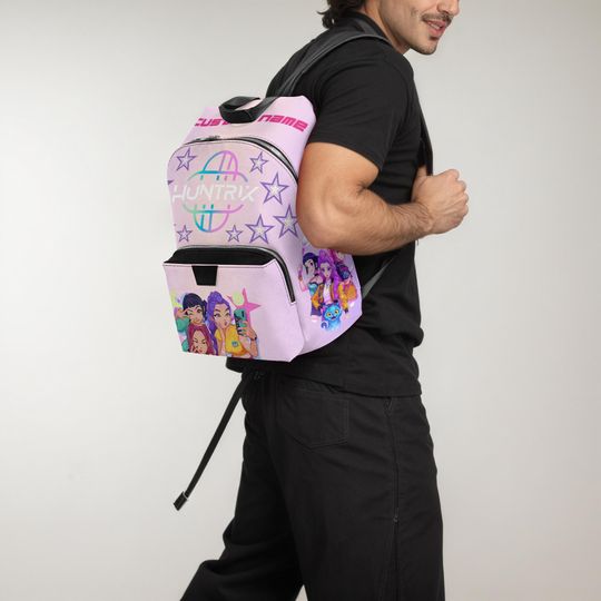 Custom Name Kpop Backpack: Anime Style PU Leather