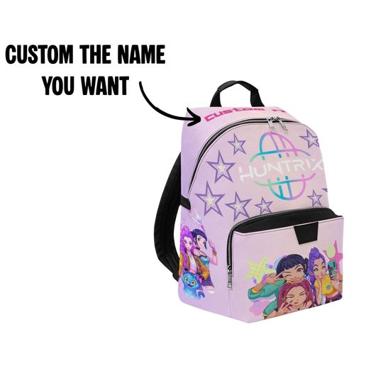Custom Name Kpop Backpack: Anime Style PU Leather