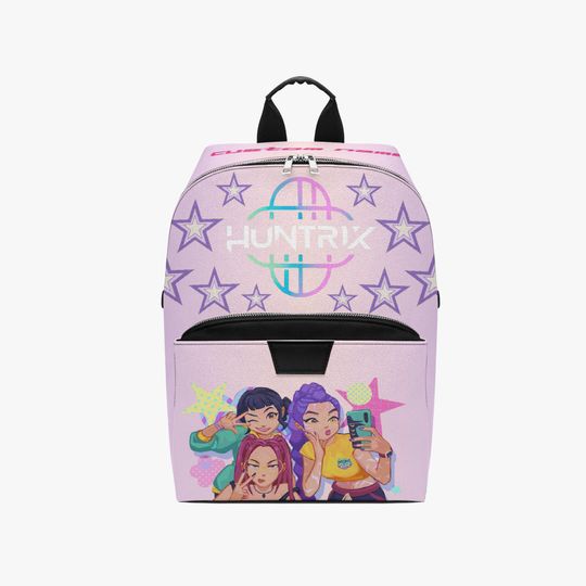 Custom Name Kpop Backpack: Anime Style PU Leather