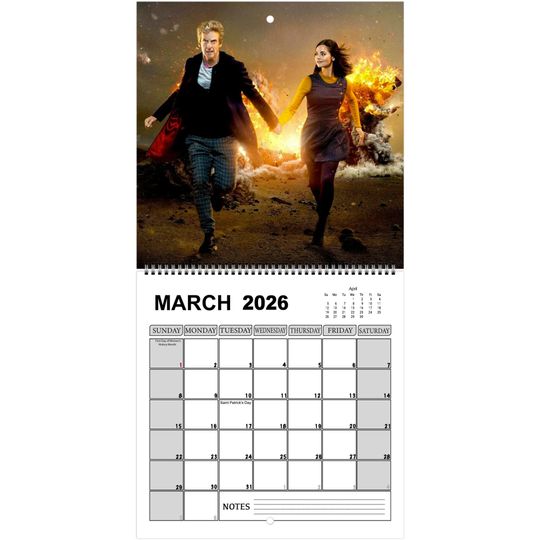 Doctor Who 2026 Vertical Wall Calendar