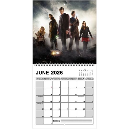 Doctor Who 2026 Vertical Wall Calendar