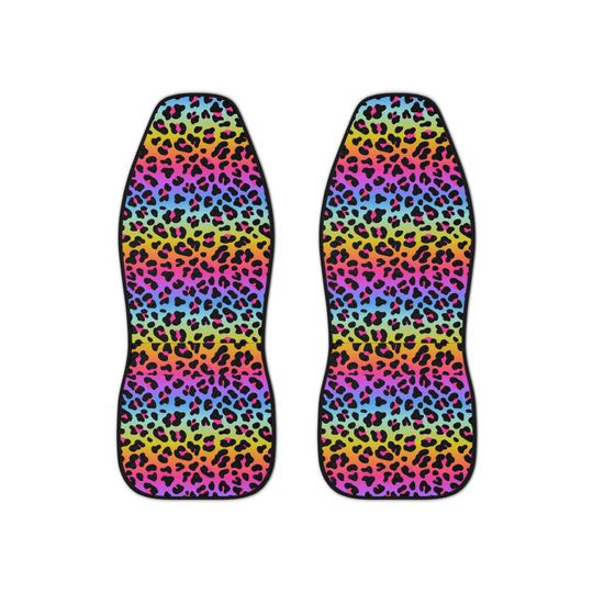 Colorful Leopard Print Car Seat Cover for Auto Interior Decor