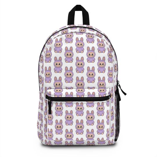 Purple Labubu Backpack - Stylish Polyester Travel Daypack