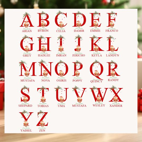 Personalized Santa Sacks, Christmas Stocking, Christmas Sacks With Name & Initial, Christmas Eve Gift Bag, Add Name Large Letter
