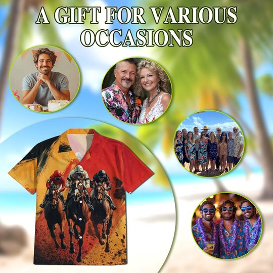 Horse Racing Hawaiian Shirt | Rustic Derby Jockey Aloha S-5XL