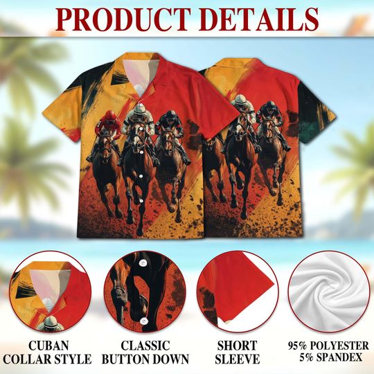 Horse Racing Hawaiian Shirt | Rustic Derby Jockey Aloha S-5XL
