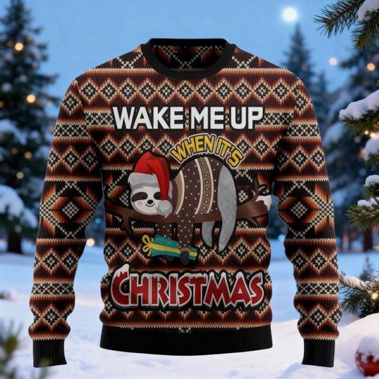 Wale Me Up Sloth Ugly Christmas Sweater, Sloth Christmas Sweater, Funny Sloth Christmas Shirt, Sloth Christmas Ugly Sweatshirt