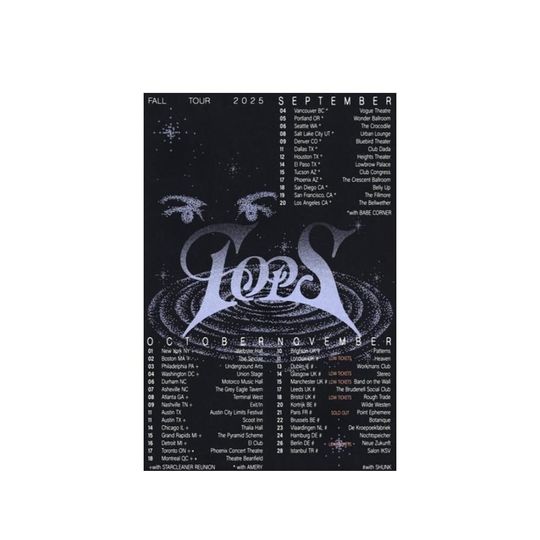 Tops Band Fall Tour 2025 Vertical Poster