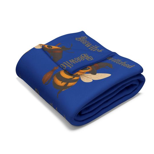 Bee Halloween Fleece Blanket: "Beewitched" Fall Decor