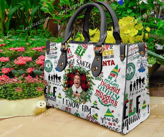 Funny Character Christmas Leather Handbag, Funny character Women Bags