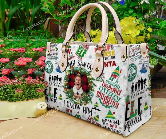 Funny Character Christmas Leather Handbag, Funny character Women Bags