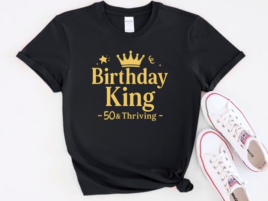Half Century Bday Crew Shirt, 50th Birthday Queen&King Tee, Matching Party Shirts