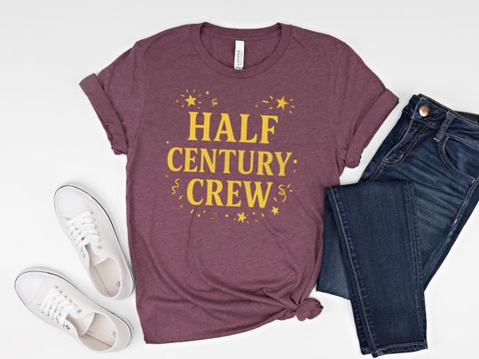 Half Century Bday Crew Shirt, 50th Birthday Queen&King Tee, Matching Party Shirts
