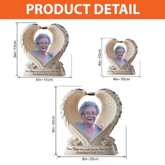 Personalized Memorial 2D Acrylic Plaque, Angel Wings Remembrance Gift, Memorial Acrylic Block, In Loving Memory Sign, Memorial Photo Plaque