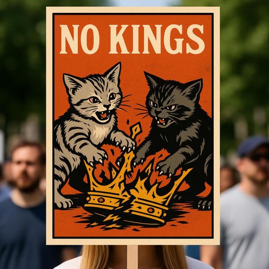 No Kings Protest Poster, Anti-Trump Protest Sign, Rally Sign, Political Wall Decor, Anti-MAGA Poster,