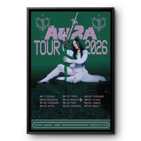Aurora Tour 2026 Poster Print European Dates Music Wall Art