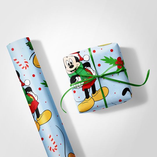 Classic Mouse Christmas Wrapping Paper, Magical Holiday Gift Wrap for Kids