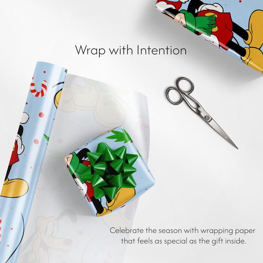 Classic Mouse Christmas Wrapping Paper, Magical Holiday Gift Wrap for Kids