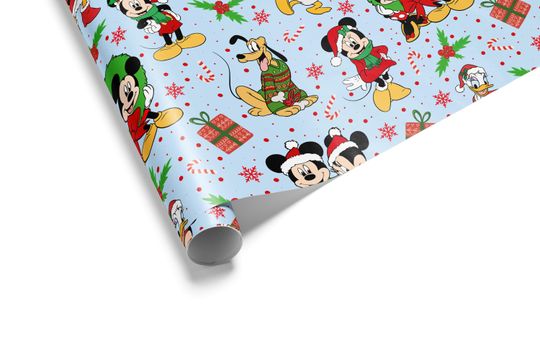 Classic Mouse Christmas Wrapping Paper, Magical Holiday Gift Wrap for Kids