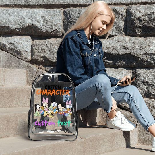 Custom Clear Transparent Backpack | Personalized Backpack Plain | Customized See Through Bag
