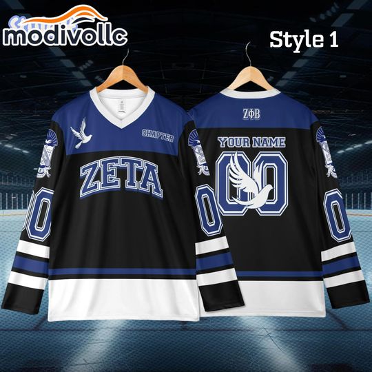Zeta Phi Beta Custom Hockey Jersey - Personalized Greek Letter Sports Shirt