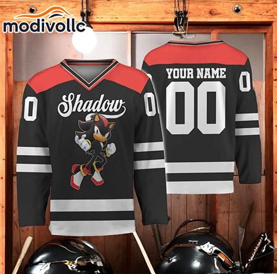 Custom Sonic Hockey Jersey: Personalized Name & Number, Birthday Gift