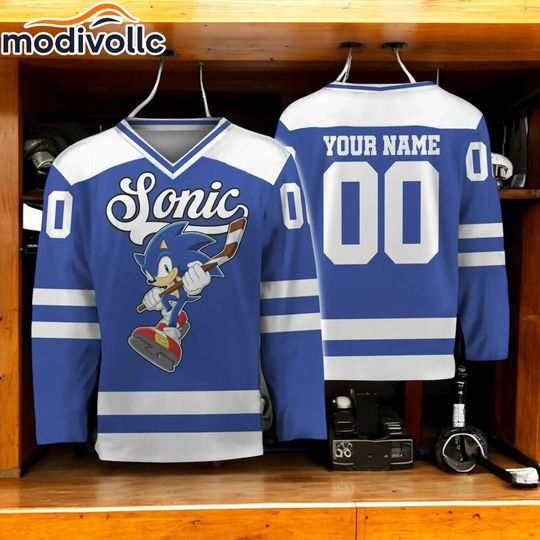 Custom Sonic Hockey Jersey: Personalized Hedgehog Fan Gift