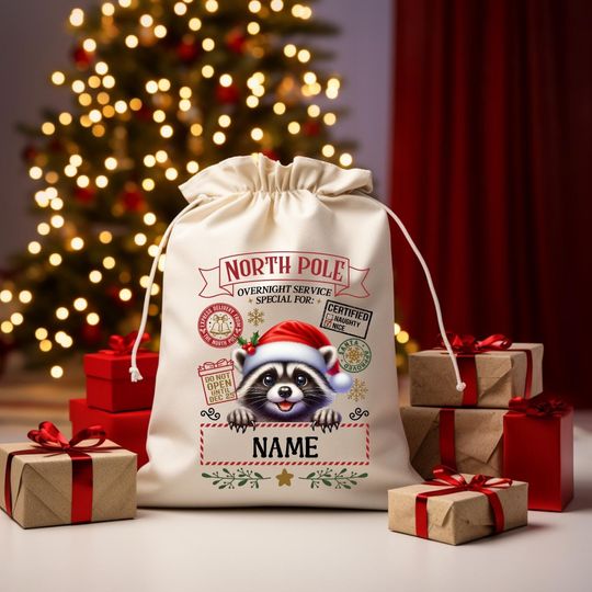 Personalized Santa Sack  North Pole Delivery Bag  Multiple Characters  Custom Name Gift Bag