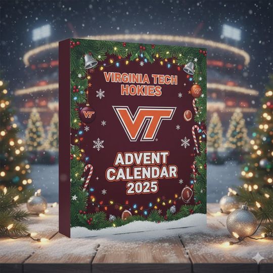 Virginia Tech Hokies Advent Calendar 2025  24 Team Collectibles & Ornaments, College Football Christmas Countdown Gift Box