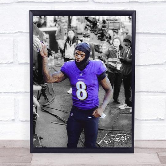 Lamar Jackson Digital Art Print: Baltimore Ravens Man Decor