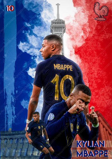 Kylian Mbappe France Poster Premium Matte Vertical Wall Art