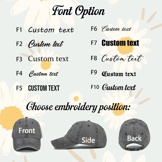 Custom Text Embroidered Hat, Personalized Cap, Vintage Baseball Hat, Custom Logo Hat, Gift for New Dad Mom, Gift for Bride, Bachelorette Hat